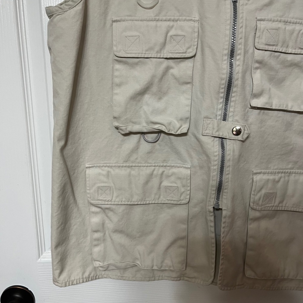 IVY CREW EXPLORER Mens Vest Beige Tan Size‎ L Utility Pockets Fishing Hiking - Picture 4 of 9